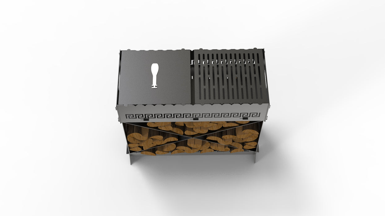 Picture - 12. Brazier X V2, Campfire pit for camping, mangal, fire pit, grill and bbq. DXF files for plasma, laser, CNC. Firepit.