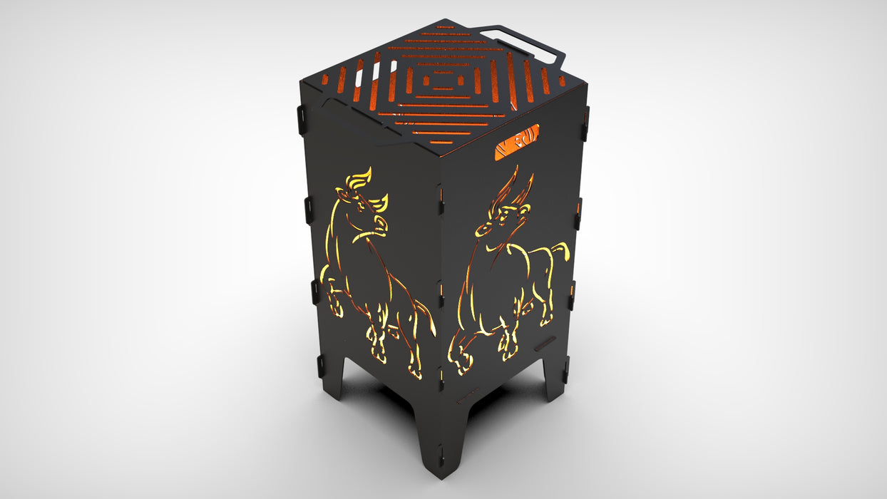 Picture - 5. Bull fire pit, grill and bbq. DXF files for plasma, laser, CNC. Firepit.