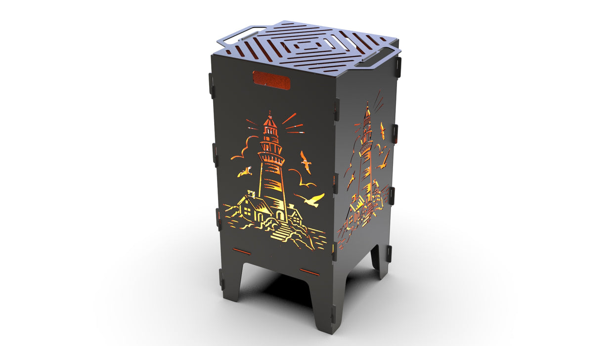 Picture - 7. Lighthouse fire pit, grill and bbq. DXF files for plasma, laser, CNC. Firepit.