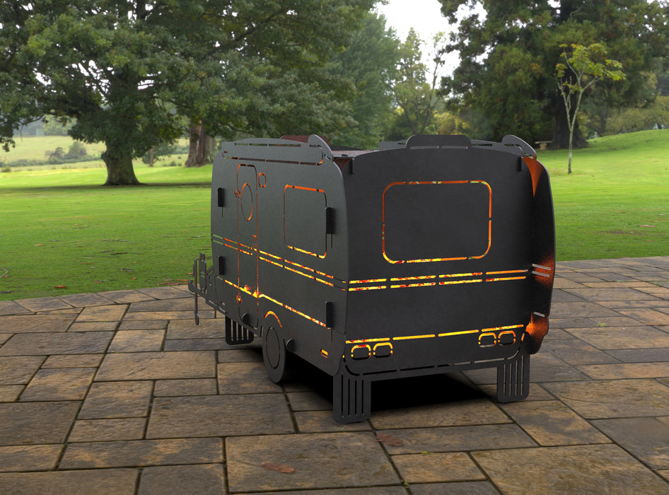 Picture - 3. Camper Trailer Fire Pit Grill. Files DXF, SVG for CNC, Plasma, Laser, Waterjet. Brazier. FirePit. Barbecue.
