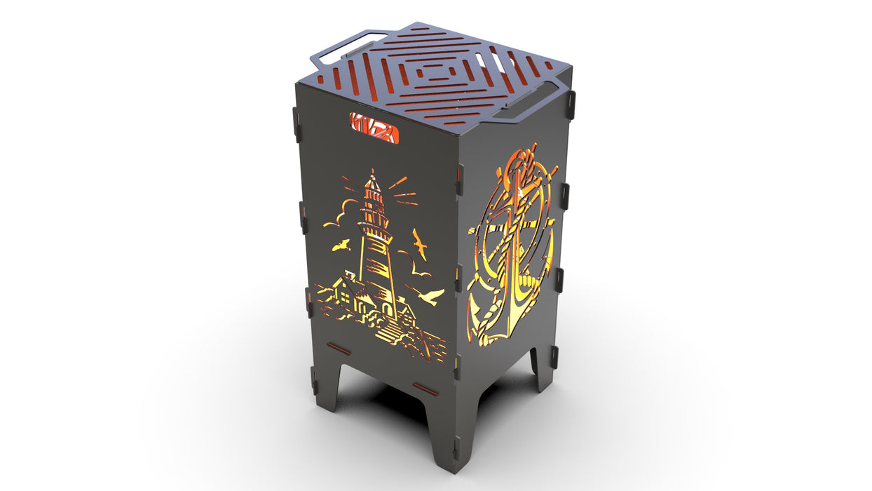 Picture - 7. Lighthouse and Anchor fire pit, grill and bbq. DXF files for plasma, laser, CNC. Firepit.