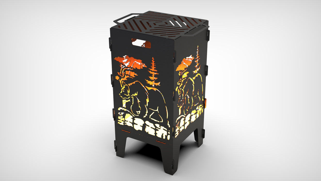 Picture - 3. Bear fire pit, grill and bbq. DXF files for plasma, laser, CNC. Firepit.