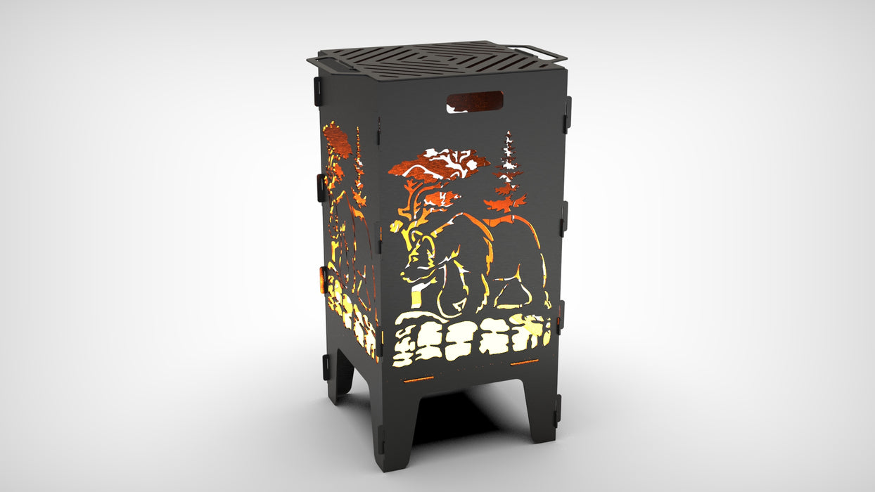 Picture - 6. Bear fire pit, grill and bbq. DXF files for plasma, laser, CNC. Firepit.