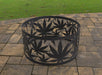 Picture - 6. Fire Pit Ring Cannabis Leaves. Files DXF, SVG for CNC, Plasma, Laser, Waterjet. Garden Fireplace. FirePit. Metal Art Decoration.