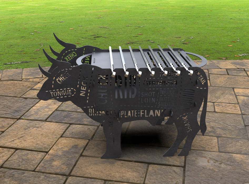 Picture - 1. Bull Fire Pit Grill. Files DXF, SVG for CNC, Plasma, Laser, Waterjet. Brazier. FirePit. Barbecue.