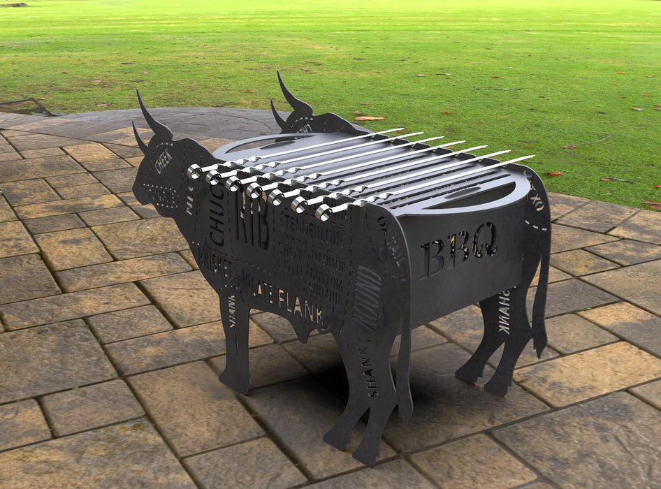 Picture - 3. Bull Fire Pit Grill. Files DXF, SVG for CNC, Plasma, Laser, Waterjet. Brazier. FirePit. Barbecue.