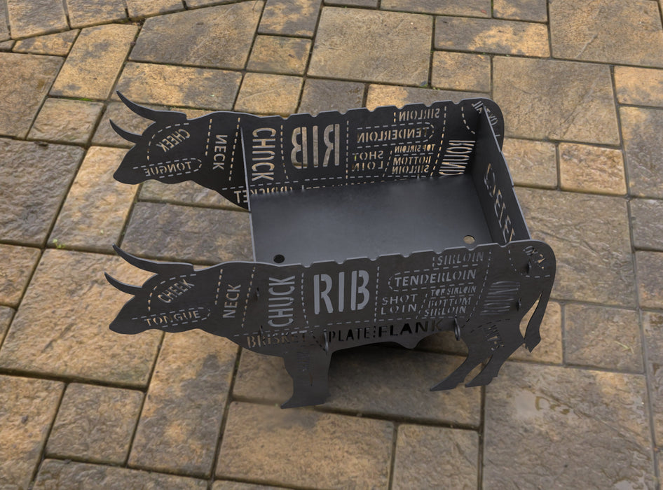 Picture - 8. Bull Fire Pit Grill. Files DXF, SVG for CNC, Plasma, Laser, Waterjet. Brazier. FirePit. Barbecue.