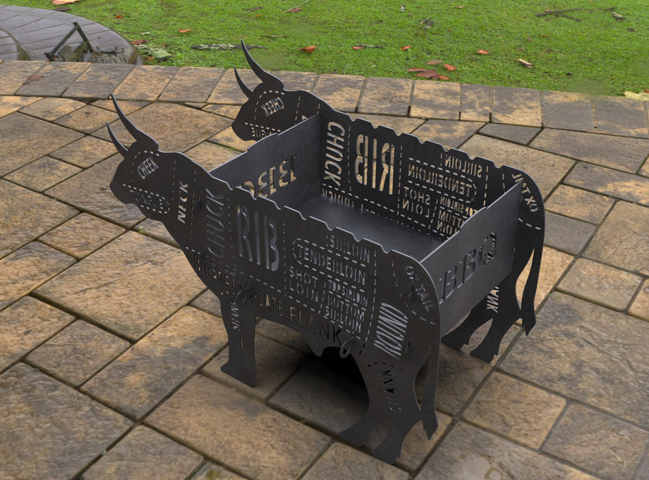 Picture - 10. Bull Fire Pit Grill. Files DXF, SVG for CNC, Plasma, Laser, Waterjet. Brazier. FirePit. Barbecue.