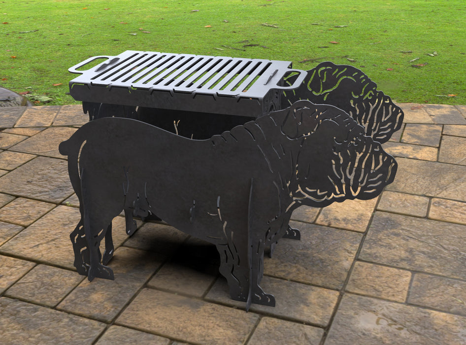 Picture - 2. English Bulldog Fire Pit Grill. Files DXF, SVG for CNC, Plasma, Laser, Waterjet. Brazier. FirePit. Barbecue.
