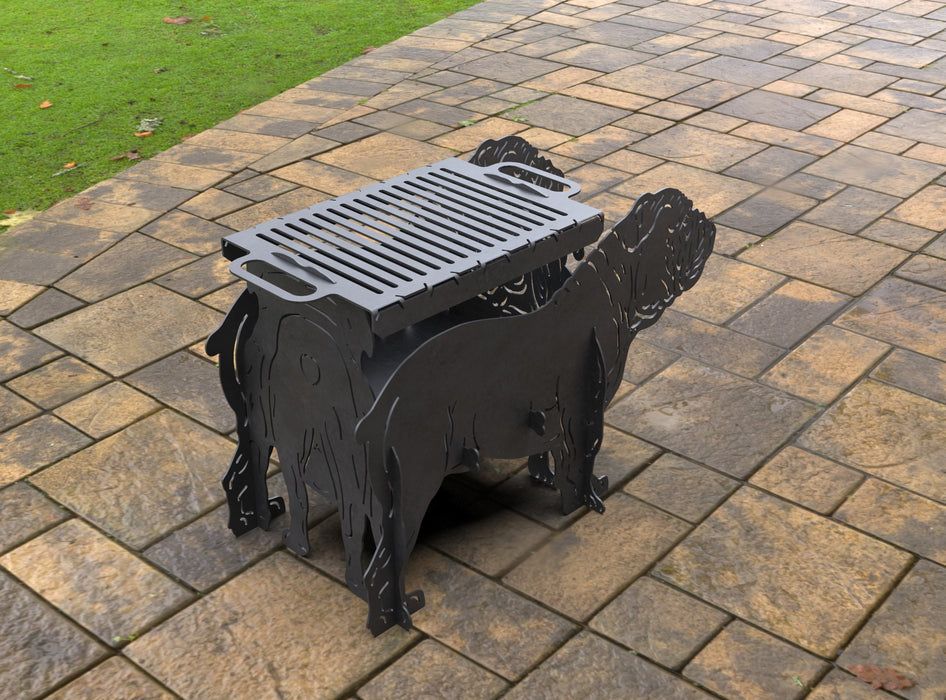 Picture - 7. English Bulldog Fire Pit Grill. Files DXF, SVG for CNC, Plasma, Laser, Waterjet. Brazier. FirePit. Barbecue.
