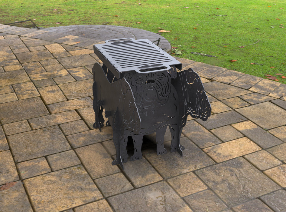 Picture - 8. English Bulldog Fire Pit Grill. Files DXF, SVG for CNC, Plasma, Laser, Waterjet. Brazier. FirePit. Barbecue.