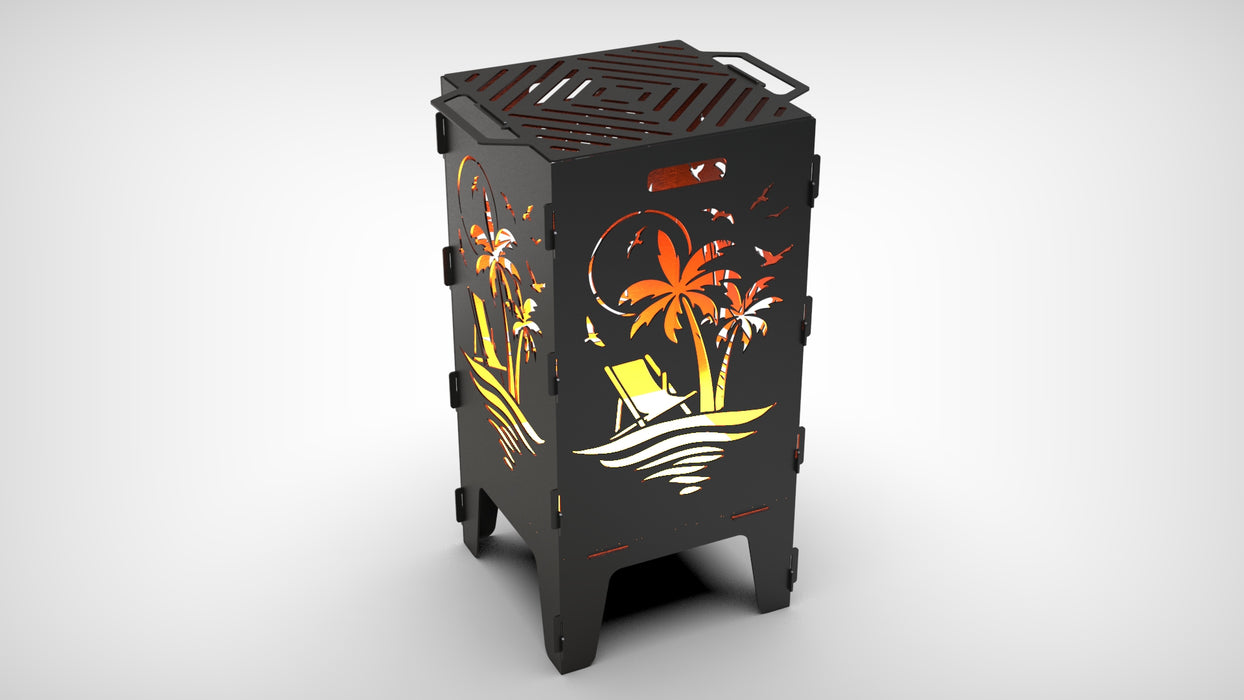 Picture - 3. Palm fire pit, grill and bbq. DXF files for plasma, laser, CNC. Firepit.
