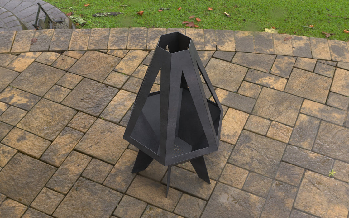 Picture - 5. Pyramid Rocket II Fire Pit. Files DXF, SVG for CNC, Plasma, Laser, Waterjet. Garden Fireplace. FirePit. Metal Art Decoration.