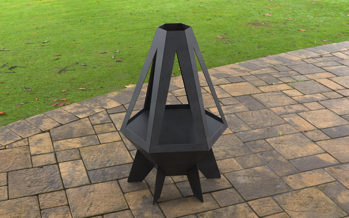 Picture - 9. Pyramid Rocket II Fire Pit. Files DXF, SVG for CNC, Plasma, Laser, Waterjet. Garden Fireplace. FirePit. Metal Art Decoration.