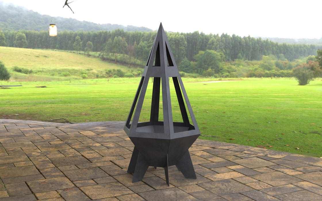 Picture - 6. Pyramid Rocket III Fire Pit. Files DXF, SVG for CNC, Plasma, Laser, Waterjet. Garden Fireplace. FirePit. Metal Art Decoration.