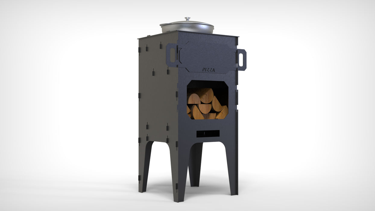 Picture - 22. Pizza Oven and Stove for Cauldron. DXF files for plasma, laser, CNC. Outdoor pizza.