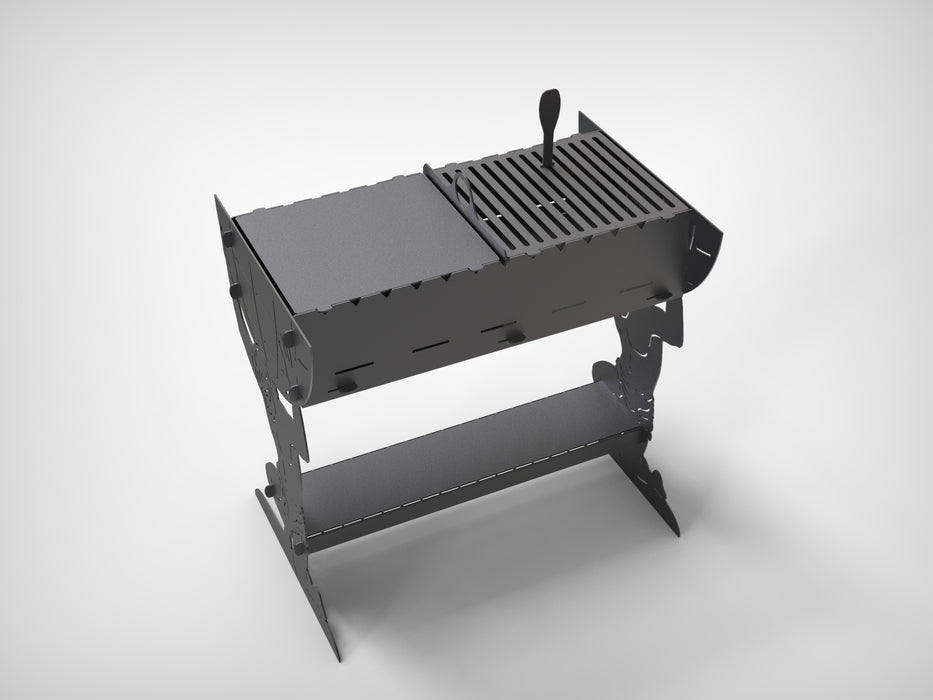 Picture - 3. Atlant fire pit, grill and bbq. DXF files for plasma, laser, CNC. Firepit.