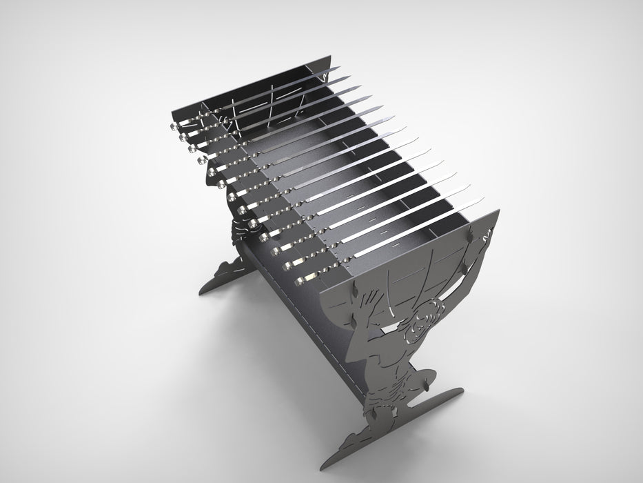 Picture - 7. Atlant fire pit, grill and bbq. DXF files for plasma, laser, CNC. Firepit.