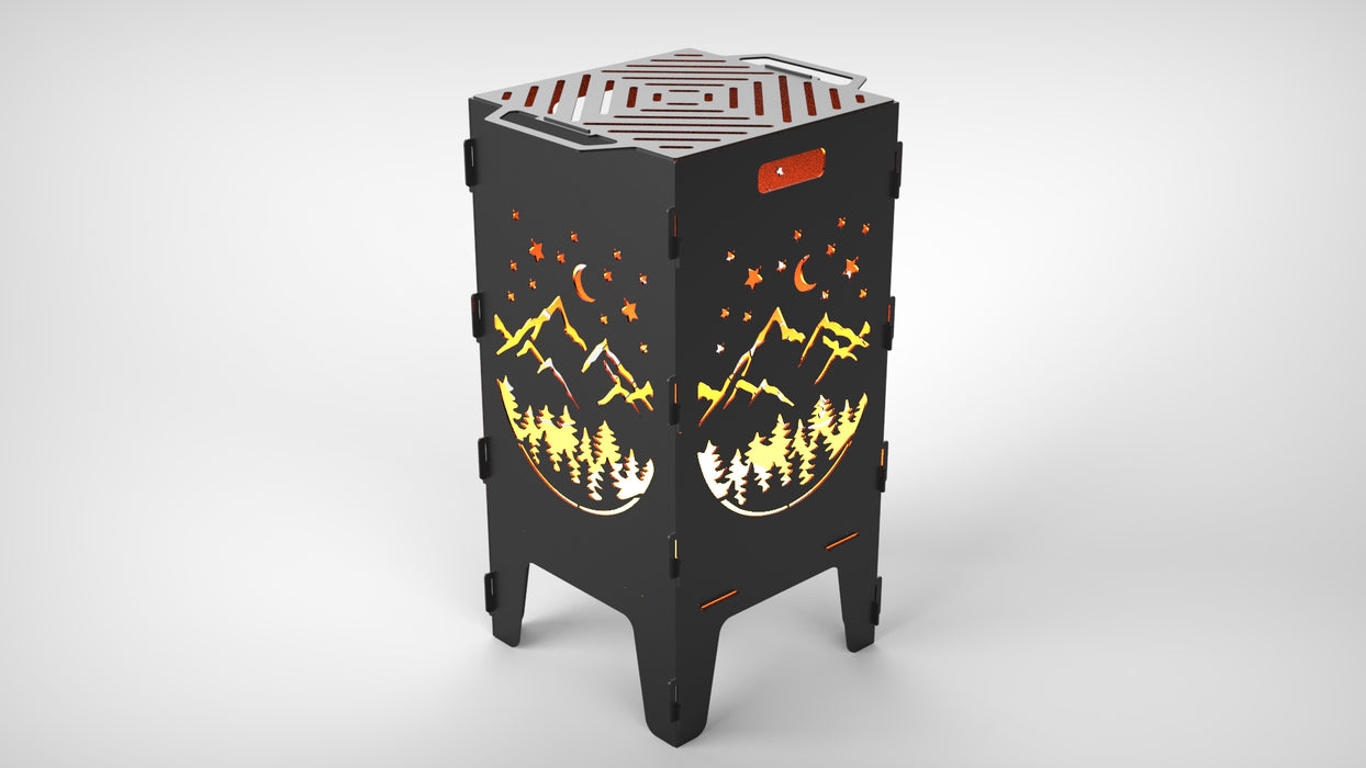 Picture - 3. Mountains fire pit, grill and bbq. DXF files for plasma, laser, CNC. Firepit.