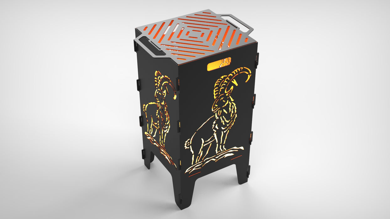Picture - 3. Wild goat fire pit, grill and bbq. DXF files for plasma, laser, CNC. Firepit.