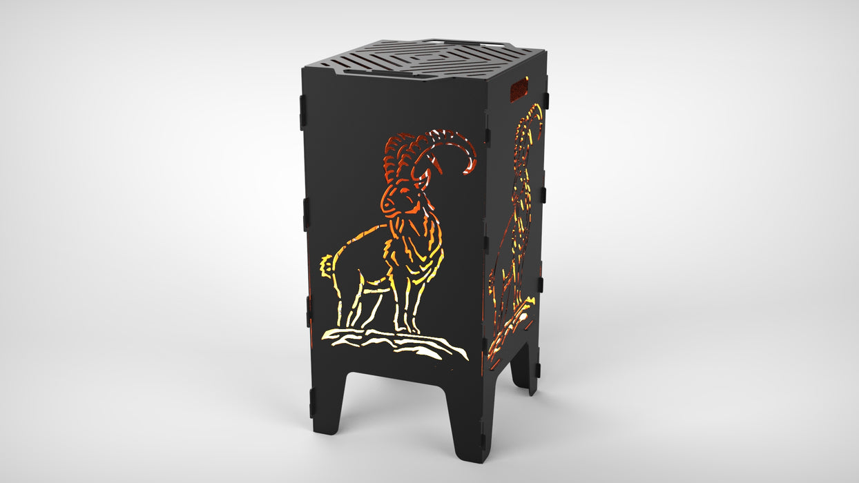 Picture - 5. Wild goat fire pit, grill and bbq. DXF files for plasma, laser, CNC. Firepit.