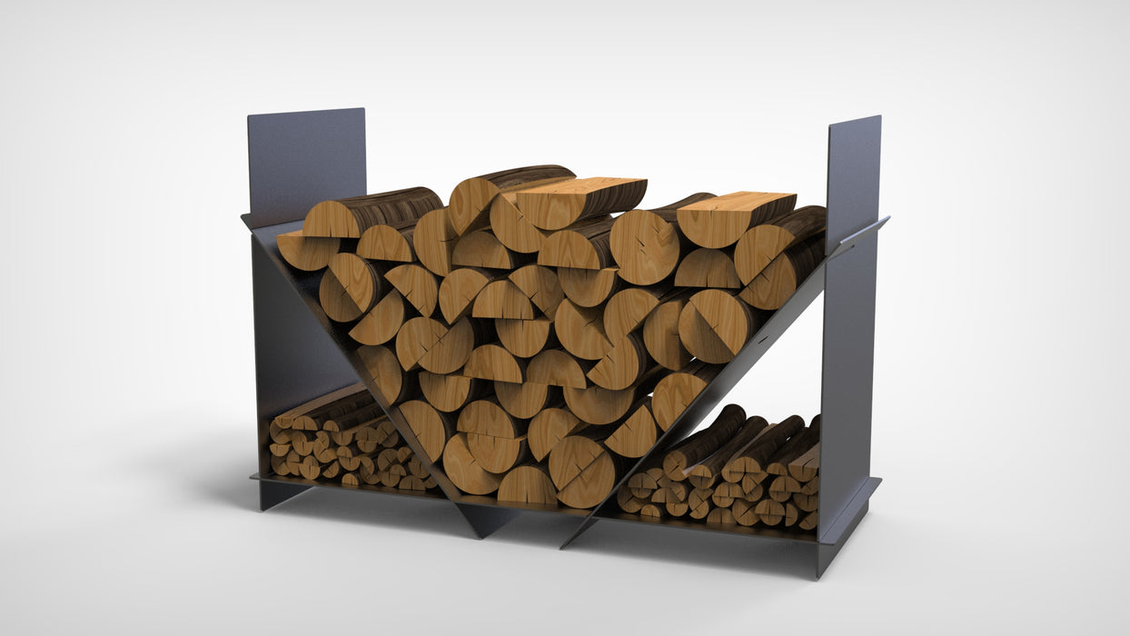 Picture - 8. Firewood Rack V7, Portable fire log rack. DXF files for plasma, laser, CNC. Firewood holder for indoors.