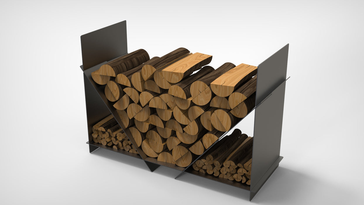 Picture - 4. Firewood Rack V7, Portable fire log rack. DXF files for plasma, laser, CNC. Firewood holder for indoors.