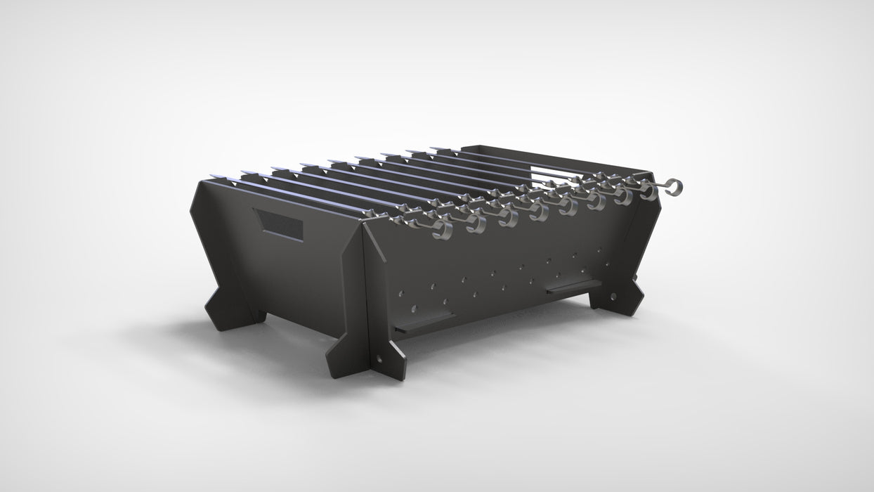 Picture - 6. Flat pack, Campfire pit for camping, mangal, fire pit, grill and bbq. DXF files for plasma, laser, CNC. Firepit.