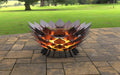 Picture - 4. Open Leaves Scales Fire pit. Files DXF, SVG for CNC, Plasma, Laser, Waterjet. Garden Fireplace. FirePit. Metal Art Decoration.