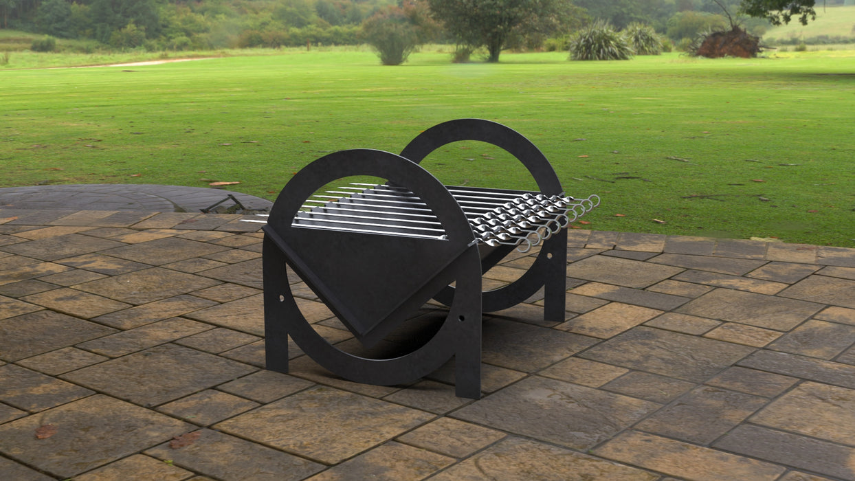 Picture - 6. Flat pack Fire Pit Grill. Files DXF, SVG for CNC, Plasma, Laser, Waterjet. Brazier. FirePit. Barbecue.