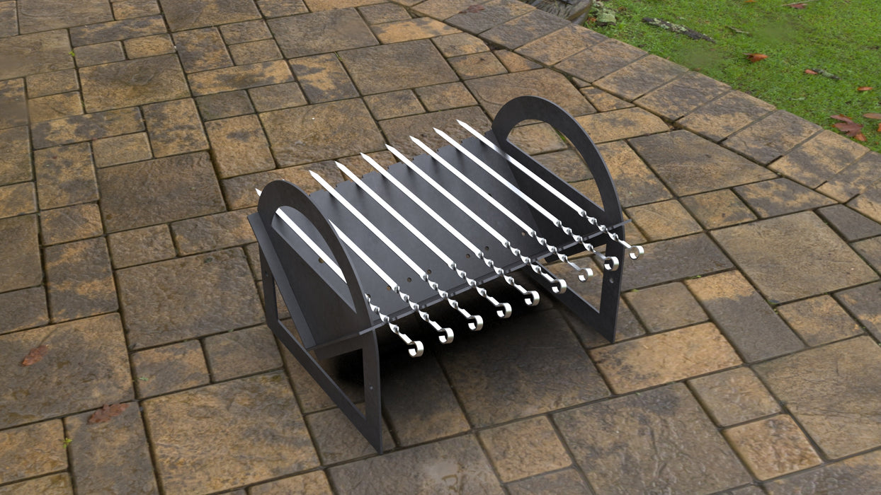 Picture - 5. Flat pack II Fire Pit Grill. Files DXF, SVG for CNC, Plasma, Laser, Waterjet. Brazier. FirePit. Barbecue.