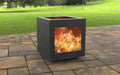 Picture - 5. Modern cube with square cutout Fire Pit. Files DXF, SVG for CNC, Plasma, Laser, Waterjet. Garden Fireplace. FirePit. Metal Art Decoration.