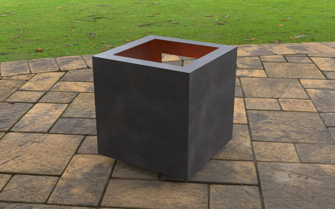 Picture - 6. Modern cube with square cutout Fire Pit. Files DXF, SVG for CNC, Plasma, Laser, Waterjet. Garden Fireplace. FirePit. Metal Art Decoration.