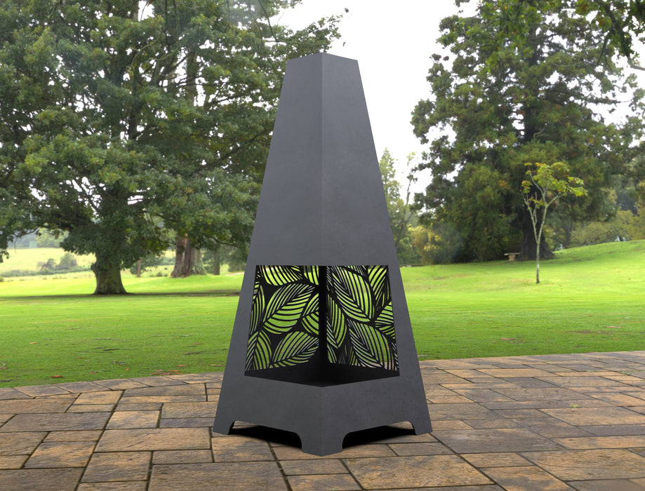 Picture - 3. Tree Leaves Pyramid Fire Pit. Files DXF, SVG for CNC, Plasma, Laser, Waterjet. Garden Fireplace. FirePit. Metal Art Decoration.