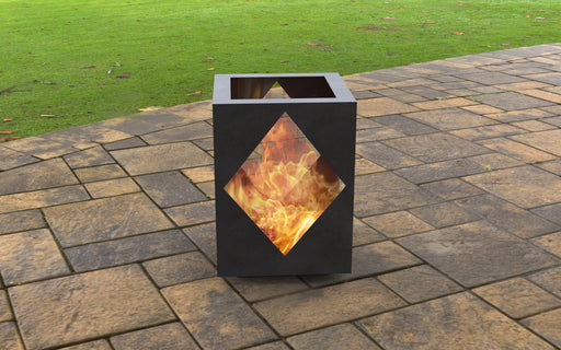 Picture - 2. Modern Fire pit with rhombus cutout. Files DXF, SVG for CNC, Plasma, Laser, Waterjet. Garden Fireplace. FirePit. Metal Art Decoration.