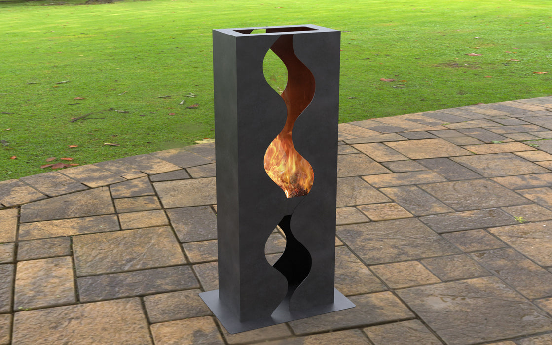 Picture - 3. Chimnea Wave Fire Pit. Files DXF, SVG for CNC, Plasma, Laser, Waterjet. Garden Fireplace. FirePit. Metal Art Decoration.