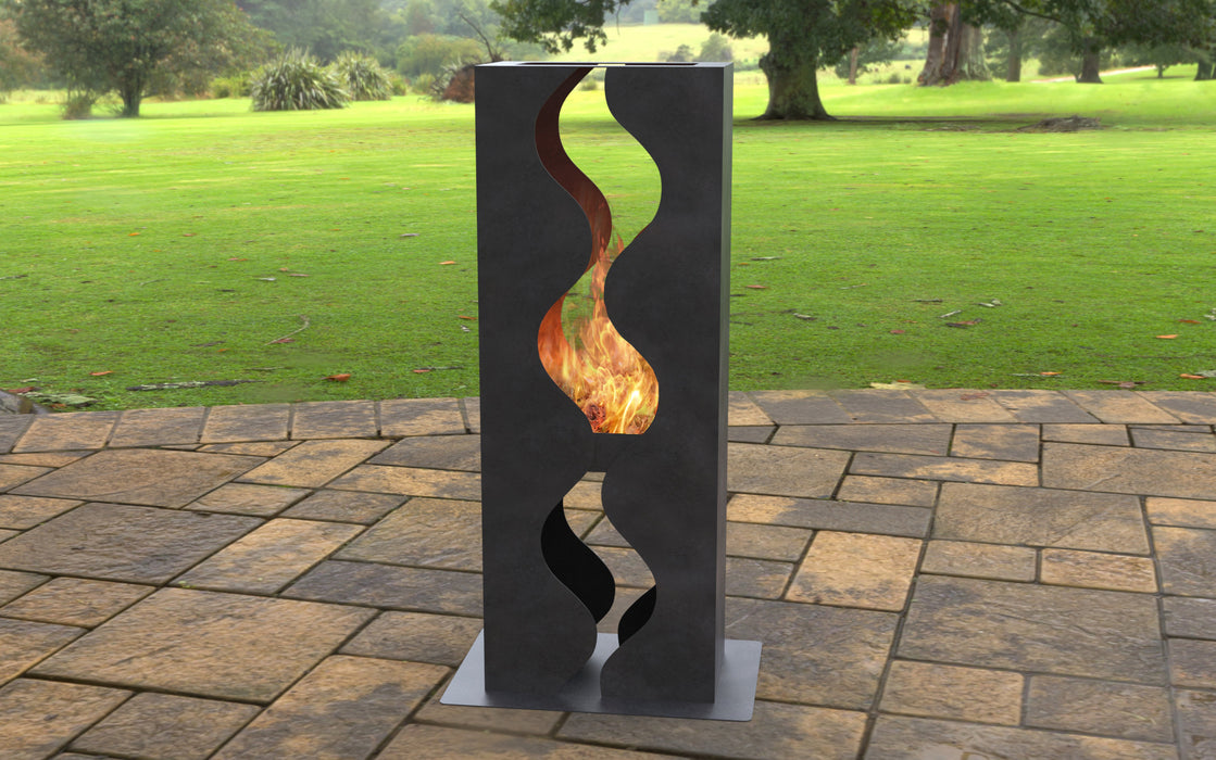 Picture - 5. Chimnea Wave Fire Pit. Files DXF, SVG for CNC, Plasma, Laser, Waterjet. Garden Fireplace. FirePit. Metal Art Decoration.