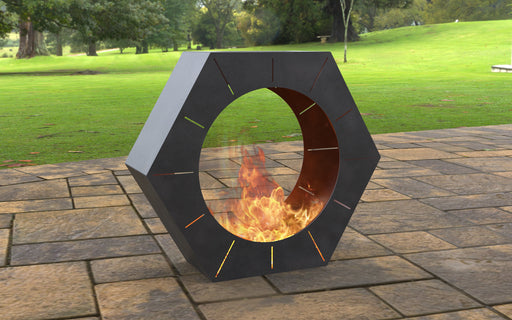 Picture - 2. Chimnea Hexagon Fire Pit. Files DXF, SVG for CNC, Plasma, Laser, Waterjet. Garden Fireplace. FirePit. Metal Art Decoration.