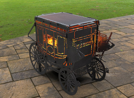 Picture - 2. Stagecoach Carriage Fire Pit Grill. Files DXF, SVG for CNC, Plasma, Laser, Waterjet. Brazier. FirePit. Barbecue.