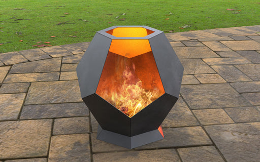 Picture - 1. Hexagon Stone Fire Pit. Files DXF, SVG for CNC, Plasma, Laser, Waterjet. Garden Fireplace. FirePit. Metal Art Decoration.