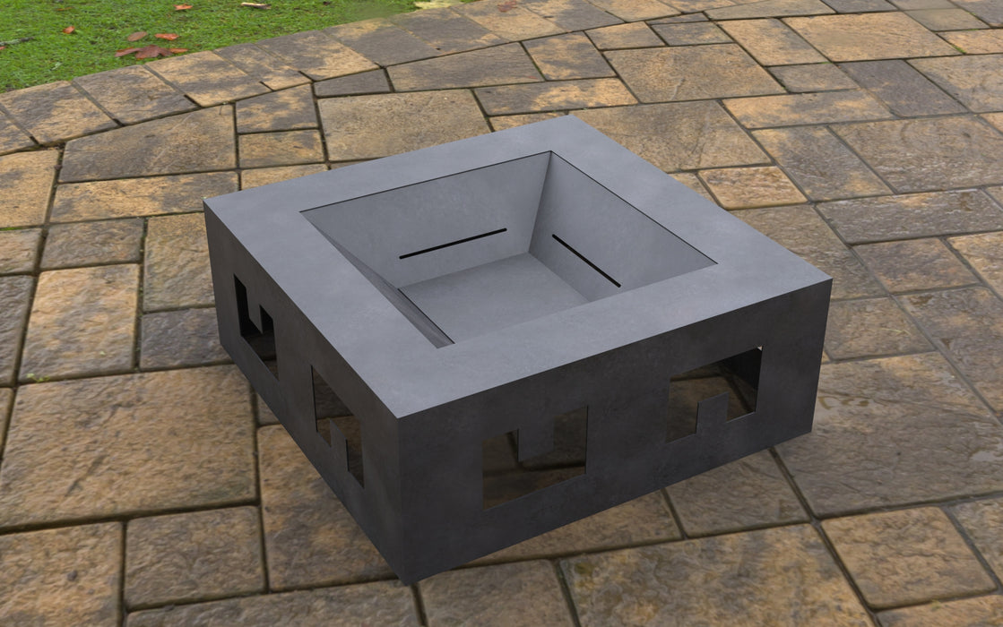 Picture - 3. Modern square Fire Pit V2. Files DXF, SVG for CNC, Plasma, Laser, Waterjet. Garden Fireplace. FirePit. Metal Art Decoration.