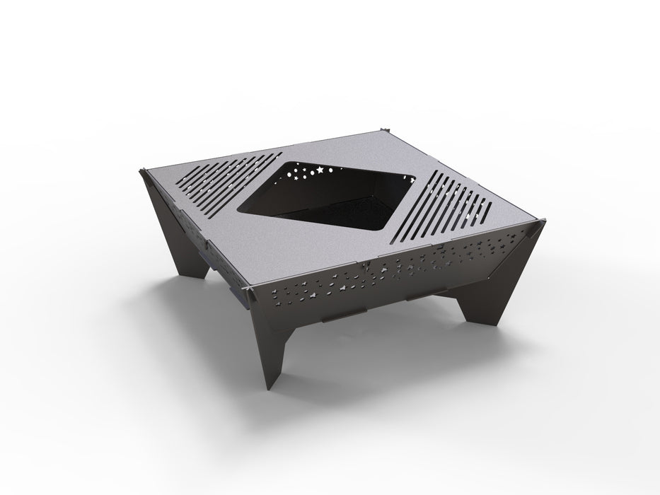Picture - 2. Star 39'' fire pit, grill and bbq. DXF files for plasma, laser, CNC. Firepit.