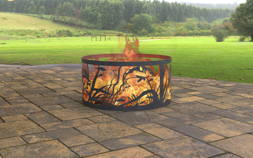 Picture - 8. Fire Pit Ring Fish. Files DXF, SVG for CNC, Plasma, Laser, Waterjet. Garden Fireplace. FirePit. Metal Art Decoration.