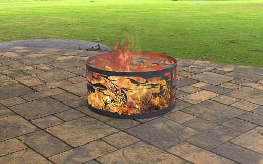 Picture - 9. Fire Pit Ring Fishing. Files DXF, SVG for CNC, Plasma, Laser, Waterjet. Garden Fireplace. FirePit. Metal Art Decoration.