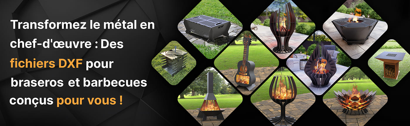 Transformez le métal en chef-d'œuvre : Des fichiers DXF pour braseros et barbecues conçus pour vous !